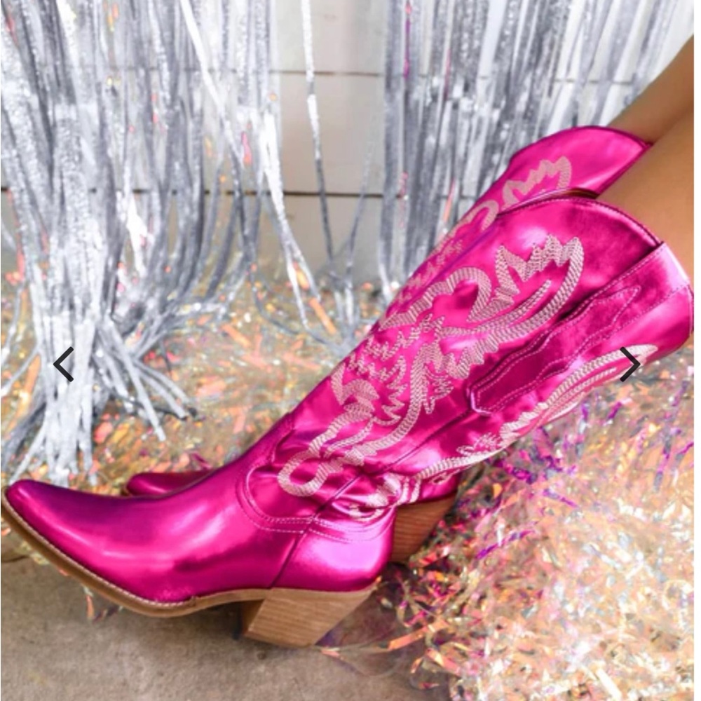 Adela Fuchsia Metallic Boots